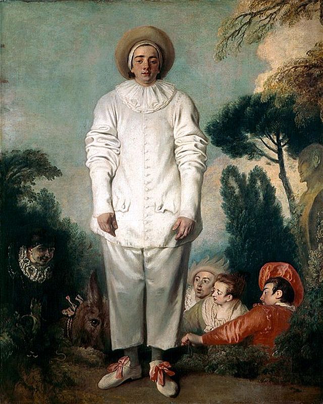 Paris Louvre Painting 1718-19 Antoine Watteau - Pierrot 